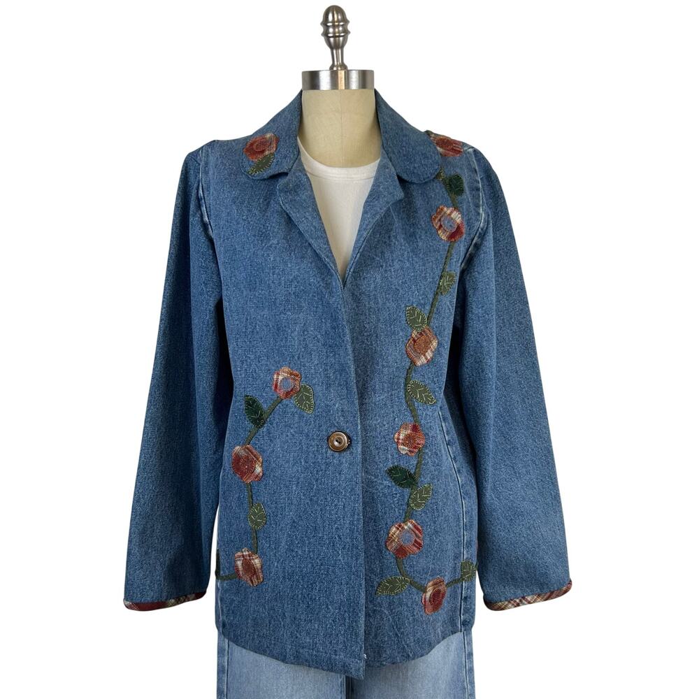 Vintage Stitched Patchwork Floral Button Front Co… - image 3
